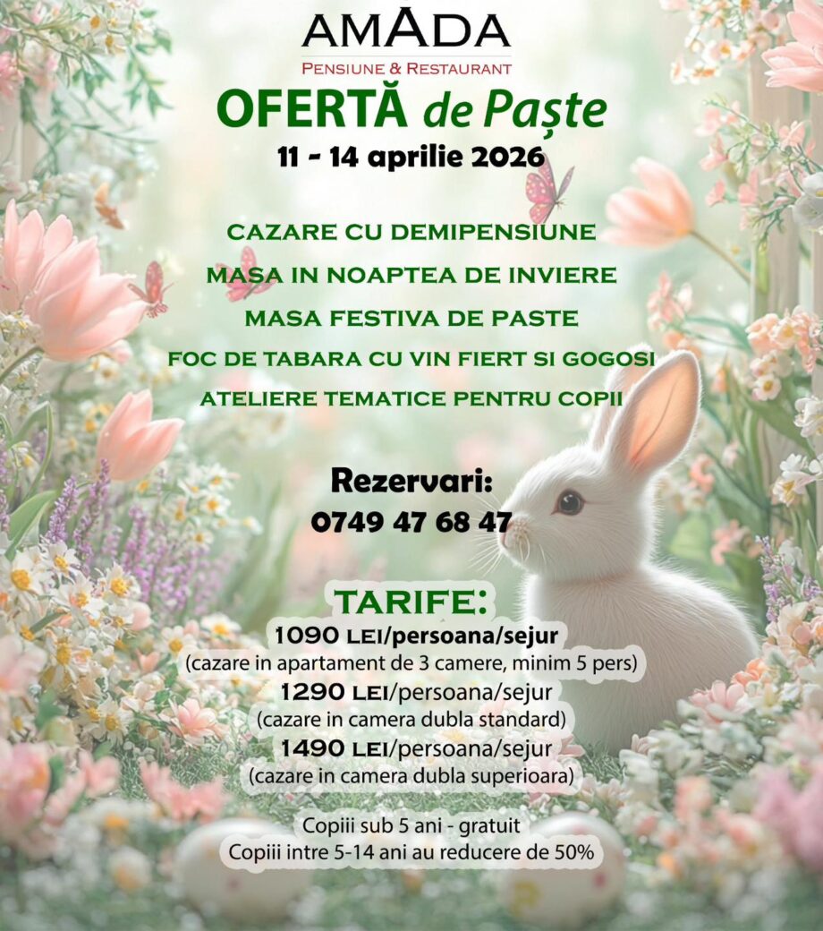 oferta de paște 2026 pensiunea amada